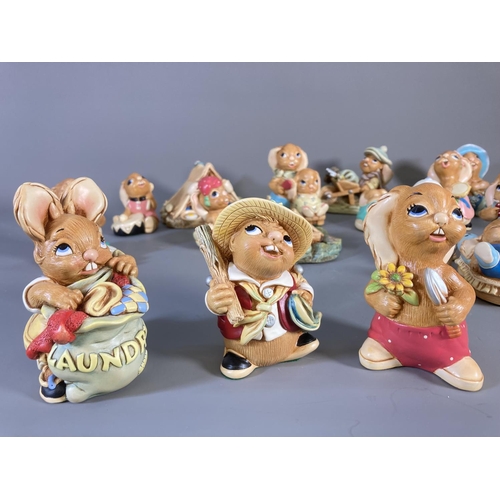 80 - A collection of Pendelfin hand painted stonecraft rabbit figurines to include Whopper, Casanova, Dan... 