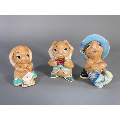 80 - A collection of Pendelfin hand painted stonecraft rabbit figurines to include Whopper, Casanova, Dan... 