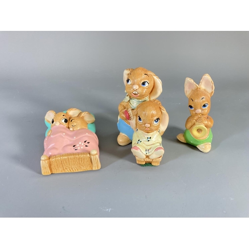 80 - A collection of Pendelfin hand painted stonecraft rabbit figurines to include Whopper, Casanova, Dan... 