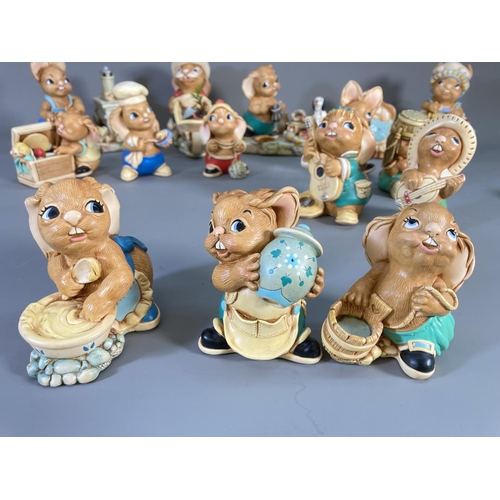 81 - A collection of Pendelfin hand painted stonecraft rabbit figurines and three boxed Pendelfin limited... 