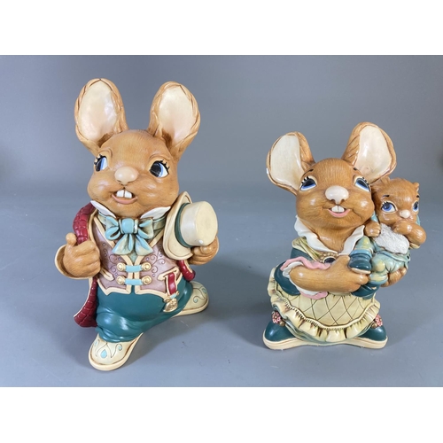 83 - A collection of Pendelfin hand painted stonecraft rabbit figurines to include Aunt Ruby, Uncle Henry... 