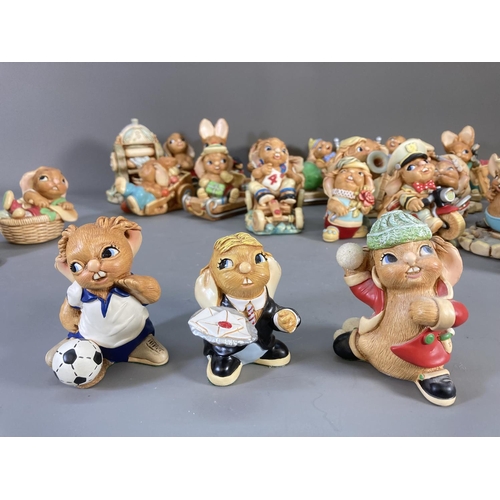 85 - A collection of Pendelfin hand painted stonecraft rabbit figurines to include Nipper, Old Bill, 2005... 