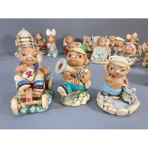 85 - A collection of Pendelfin hand painted stonecraft rabbit figurines to include Nipper, Old Bill, 2005... 