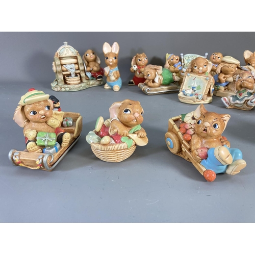 85 - A collection of Pendelfin hand painted stonecraft rabbit figurines to include Nipper, Old Bill, 2005... 