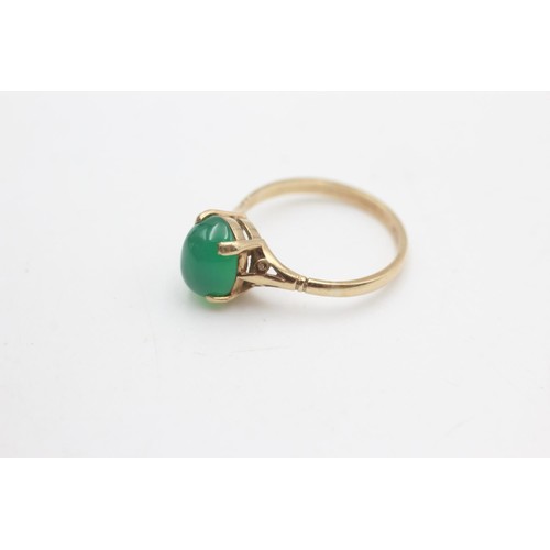 2085 - A hallmarked Birmingham 9ct gold chrysoprase solitaire cocktail ring, size P - approx. gross weight ... 