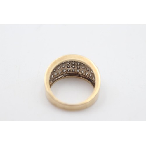 2088 - A hallmarked London 9ct gold diamond pave setting ring, size N - approx. gross weight 5.2 grams