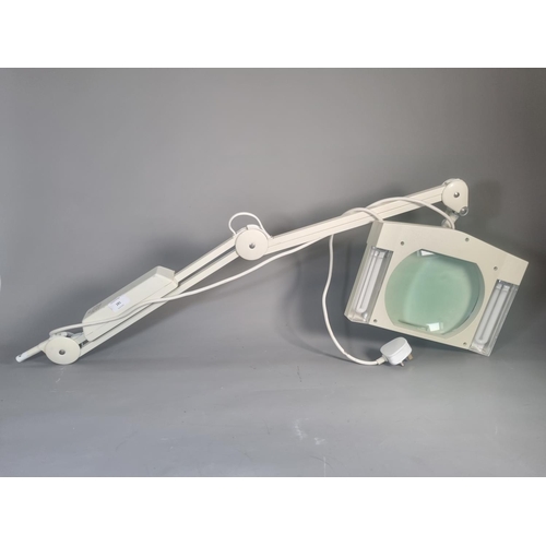 281 - A modern white magnifying lamp with glass lens, model no. 8069