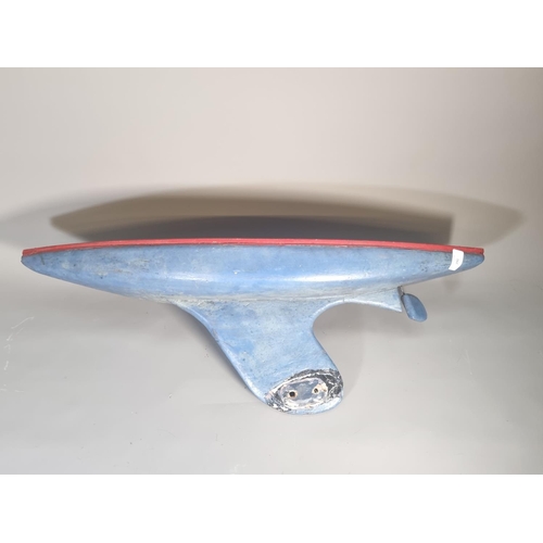 291 - A 1930s hand painted wooden pond yacht - approx. 84cm wide x 29cm high x 21cm deep