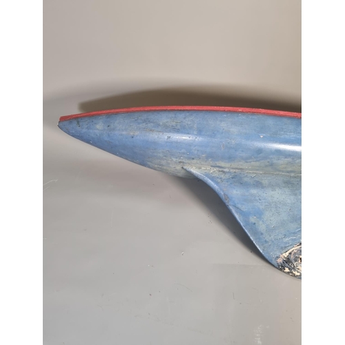 291 - A 1930s hand painted wooden pond yacht - approx. 84cm wide x 29cm high x 21cm deep