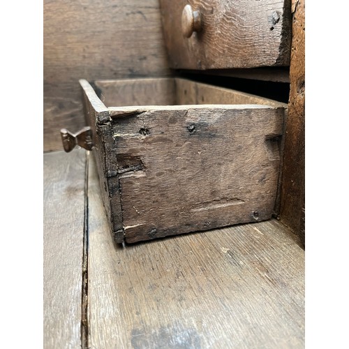 403 - A 17th century and later carved oak bible box - approx. 29.5cm high x 70cm wide x 41cm deep