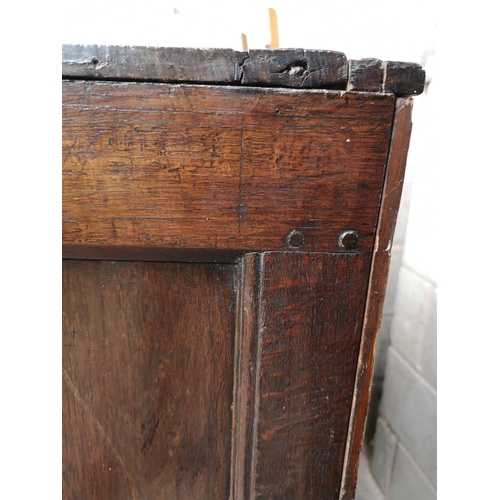 311 - A 17th century oak two door cupboard with Tudor Rose design - approx. 112cm high x 112cm wide x 31cm... 