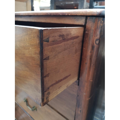 345 - An early 20th century mahogany chest of four drawers with brass swan neck handles - approx. 103cm hi... 