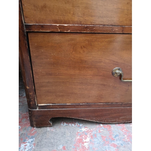 345 - An early 20th century mahogany chest of four drawers with brass swan neck handles - approx. 103cm hi... 