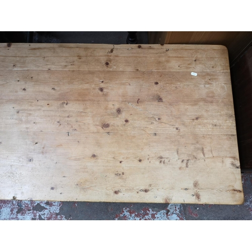 349 - A modern upcycled pine rectangular coffee table - approx. 52cm high x 70cm wide x 152cm long