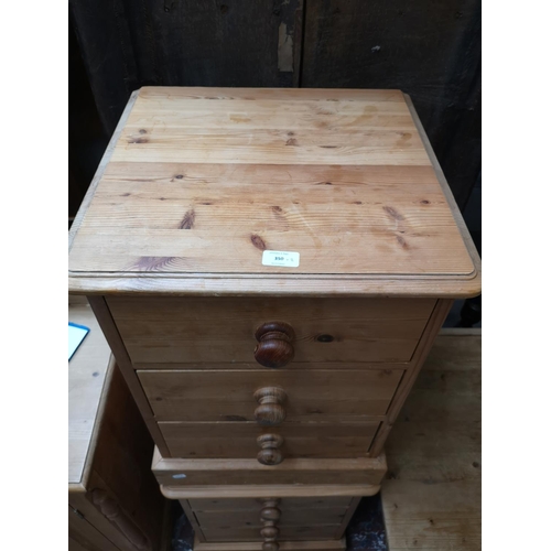 350 - A pair of modern solid pine bedside chests of three drawers - approx. 61cm high x 45cm wide x 43cm d... 