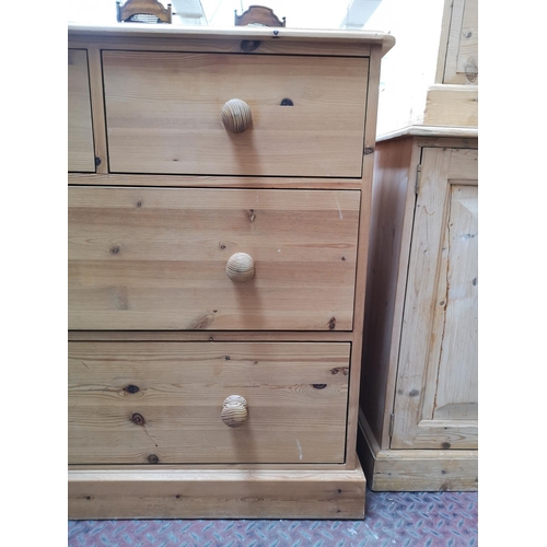 357 - A Victorian style solid pine chest of two short over two long drawers - approx. 89cm high x 95cm wid... 