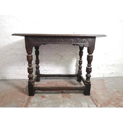 371 - A 17th century and later oak rectangular side table - approx. 73cm high x 57cm wide x 97cm long