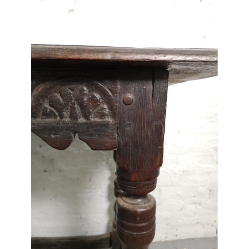 371 - A 17th century and later oak rectangular side table - approx. 73cm high x 57cm wide x 97cm long