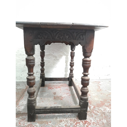 371 - A 17th century and later oak rectangular side table - approx. 73cm high x 57cm wide x 97cm long