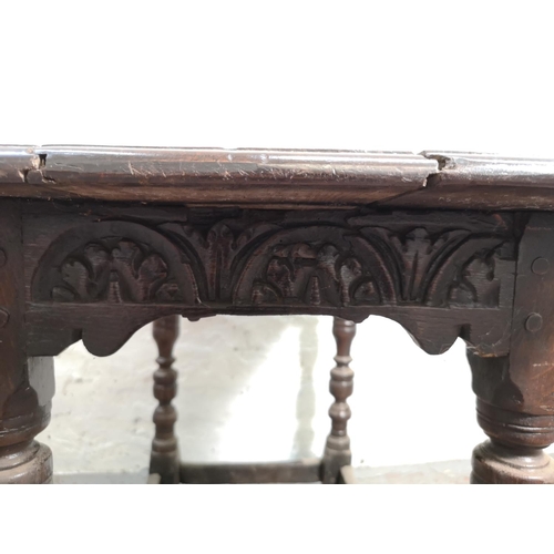 371 - A 17th century and later oak rectangular side table - approx. 73cm high x 57cm wide x 97cm long