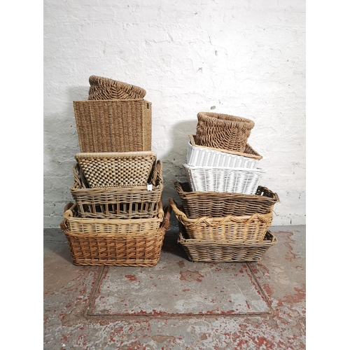 380 - A large collection of various wicker baskets