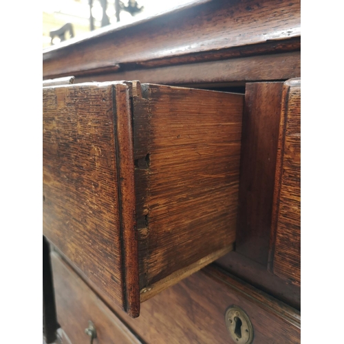 405 - A George III oak chest of two short over three long drawers - approx. 94cm high x 118cm wide x 54cm ... 