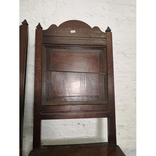 406 - A pair of 19th century Gothic Revival oak dining chairs - approx. 113cm high x 46cm wide x 38cm deep