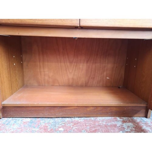 419 - A Remploy teak bureau - approx. 106cm high x 91cm wide x 41cm deep