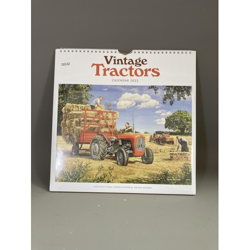 199 - Four assorted calendars to include Vintage Tractors by Trevor Mitchell, Lotus, Porsche etc.