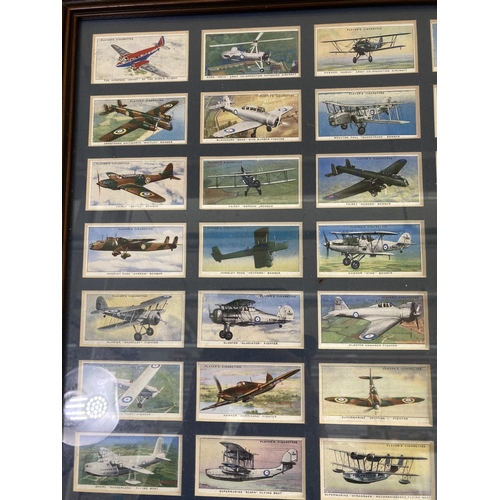 200 - A framed set of John Player & Sons Aircraft of the Royal Airforce cigarette cards - approx. 52cm hig... 