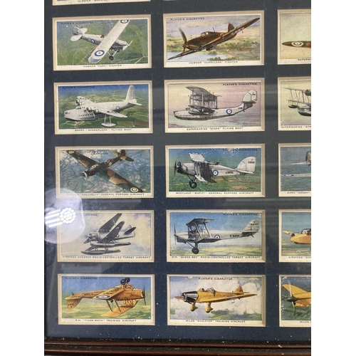 200 - A framed set of John Player & Sons Aircraft of the Royal Airforce cigarette cards - approx. 52cm hig... 