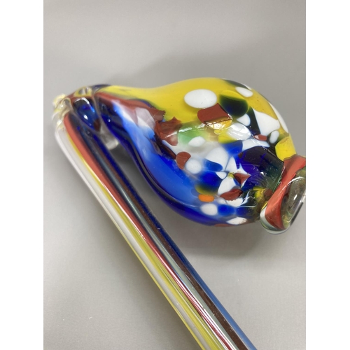 210 - A 19th century multi-coloured glass pipe - approx. 23cm long