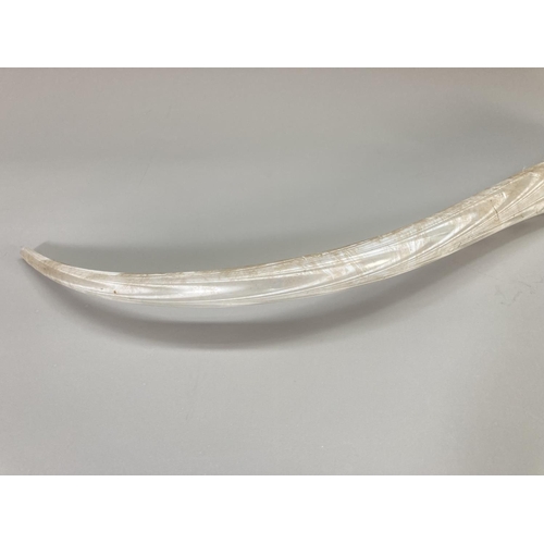 212 - A 19th century Nailsea style white swirl glass pipe - approx. 53cm long