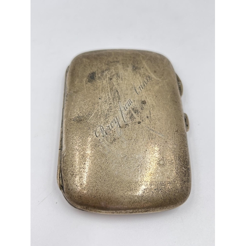 1361 - An Edwardian hallmarked Birmingham silver cigarette case dated 1904 - approx. gross weight 35 grams