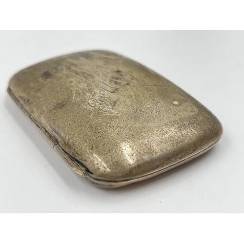 1361 - An Edwardian hallmarked Birmingham silver cigarette case dated 1904 - approx. gross weight 35 grams