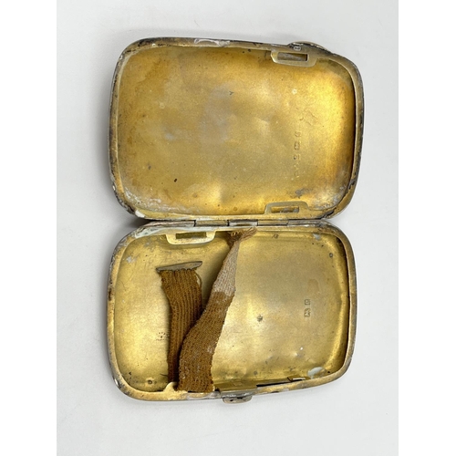 1361 - An Edwardian hallmarked Birmingham silver cigarette case dated 1904 - approx. gross weight 35 grams