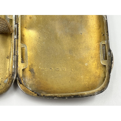 1361 - An Edwardian hallmarked Birmingham silver cigarette case dated 1904 - approx. gross weight 35 grams