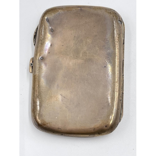 1361 - An Edwardian hallmarked Birmingham silver cigarette case dated 1904 - approx. gross weight 35 grams