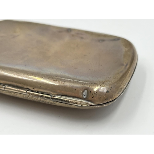 1361 - An Edwardian hallmarked Birmingham silver cigarette case dated 1904 - approx. gross weight 35 grams