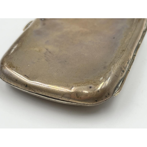 1361 - An Edwardian hallmarked Birmingham silver cigarette case dated 1904 - approx. gross weight 35 grams