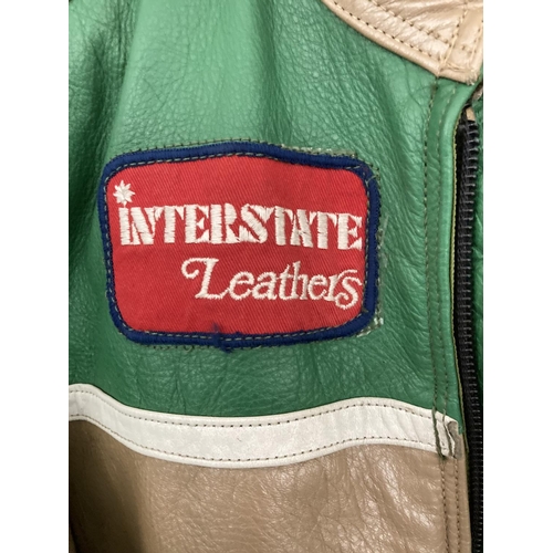 204A - A vintage Interstate Leathers Ltd of Great Britain genuine cowhide size 38 racing suit