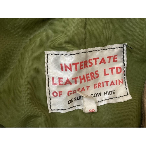 204A - A vintage Interstate Leathers Ltd of Great Britain genuine cowhide size 38 racing suit