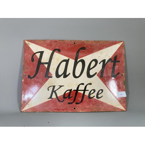 230 - A Habert Kaffee enamel sign - approx. 40cm wide x 28cm high