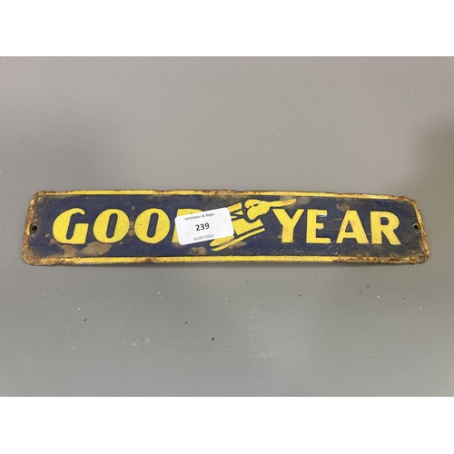 239 - A Good Year enamel sign - approx. 28cm wide x 5cm high