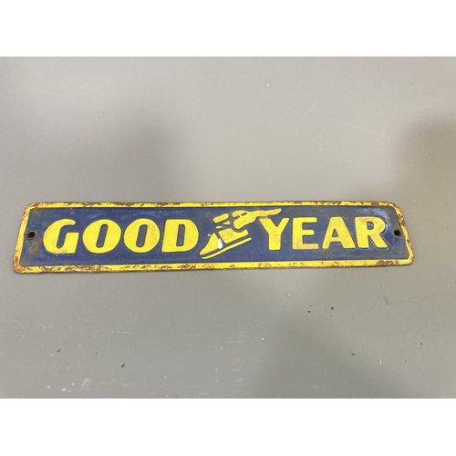 240 - A Good Year enamel sign - approx. 20cm wide x 4cm high