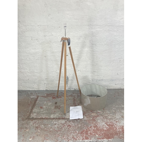 330 - A Modern Living Flossie tripod floor lamp with grey circular shade, RRP. £180 - approx. 137cm high