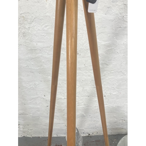 330 - A Modern Living Flossie tripod floor lamp with grey circular shade, RRP. £180 - approx. 137cm high