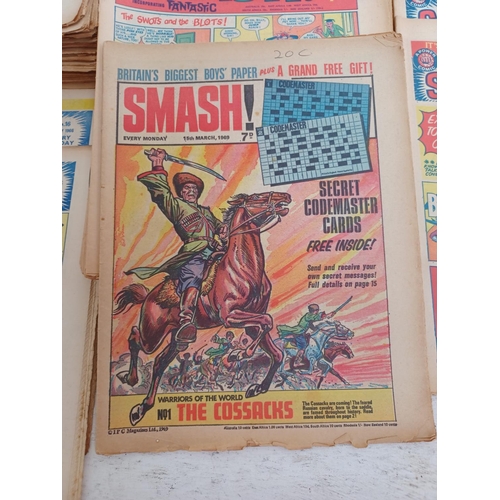 197A - A collection of comics to include 1960s SMASH! Nos. 16-59,70,75,76,106 and 109, SMASH! and POW! inco... 