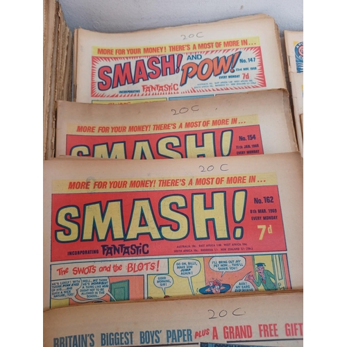 197A - A collection of comics to include 1960s SMASH! Nos. 16-59,70,75,76,106 and 109, SMASH! and POW! inco... 