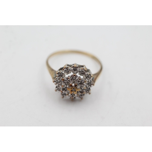 1074 - A 9ct gold diamond dress ring, size M½ - approx. gross weight 2.2 grams